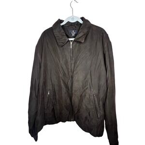 Gary Player 3XL LT Dark Brown Zip Up Bomber Jacket Men's Tall Full Zip